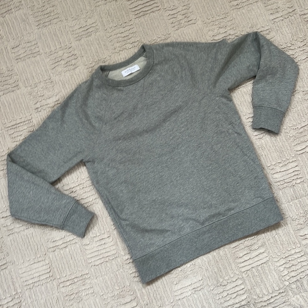 EVERLANE French terry crewneck long sleeve gray sweatshirt 100% cotton EUC XS